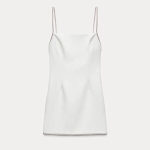 NWT ZARA Elegant White Satin Slip Dress Bridal